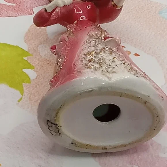 Victorian Lady in Pink Dress Playing Violin Figurine  Vintage Japan Ceramic 3D - Picture 5 of 12